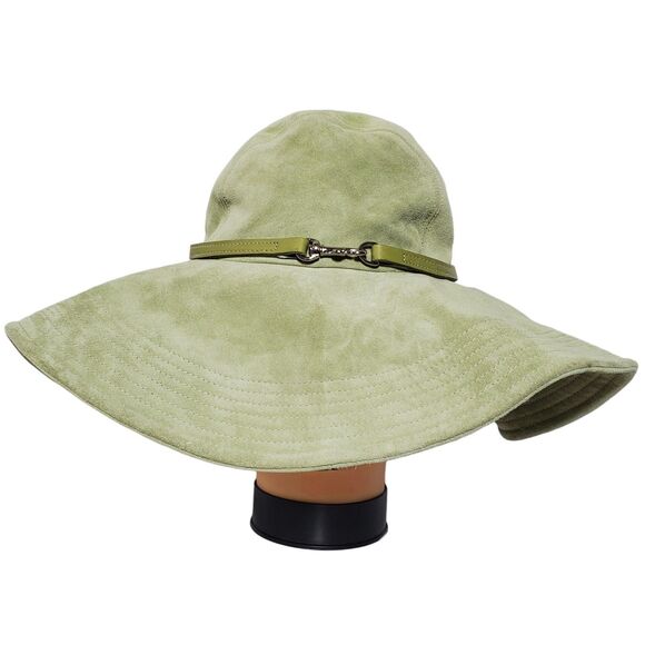 Vintage Coach Suede Leather Floppy Hat Signature Jacquard Lining Y2K NWT RARE main image 4
